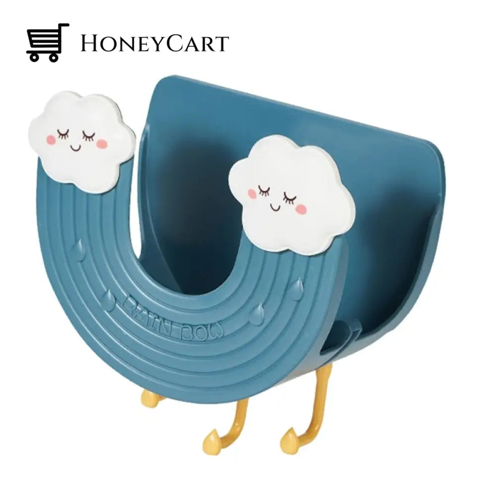Rainbow Wall-Mounted Hook Kitchen Pot Lid Holder Blue Organizers