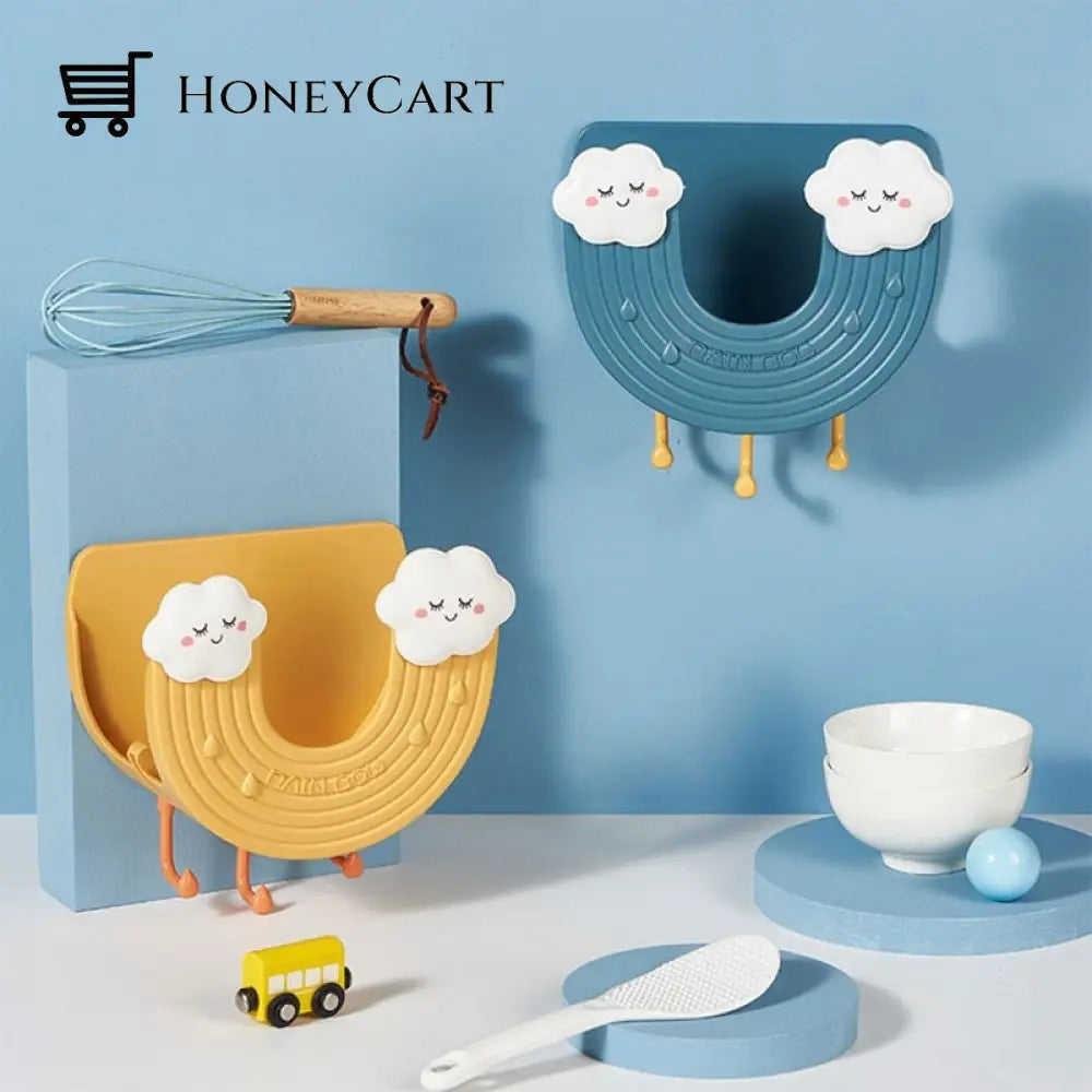 Rainbow Wall-Mounted Hook Kitchen Pot Lid Holder Organizers