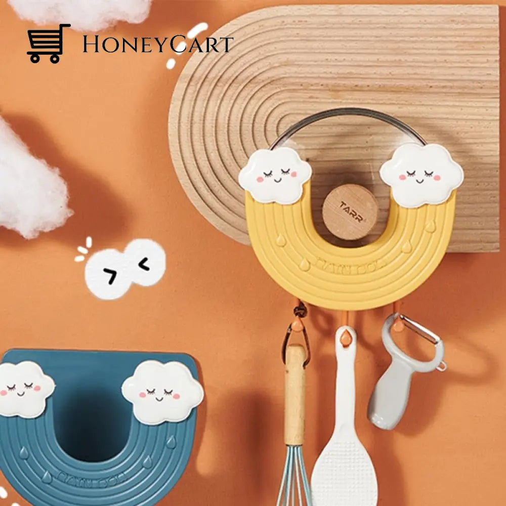 Rainbow Wall-Mounted Hook Kitchen Pot Lid Holder Organizers