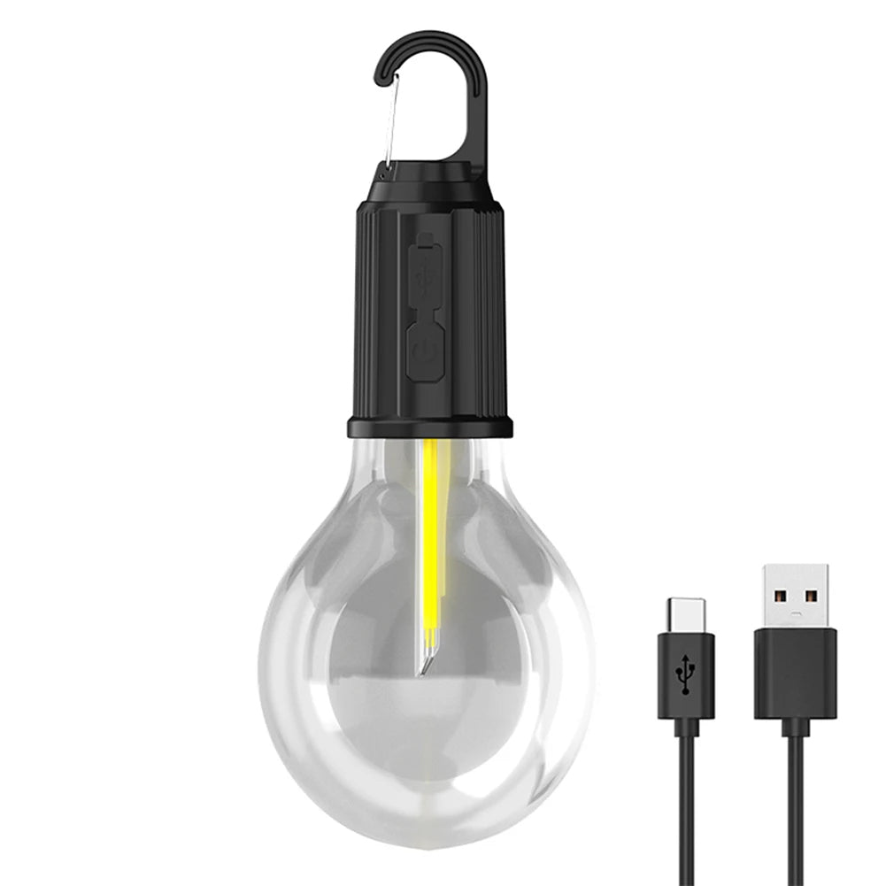 Rechargeable LED Camping Lamp with Hook – Waterproof Tent Light with 3 Modes for BBQs and Outdoor Ambiance