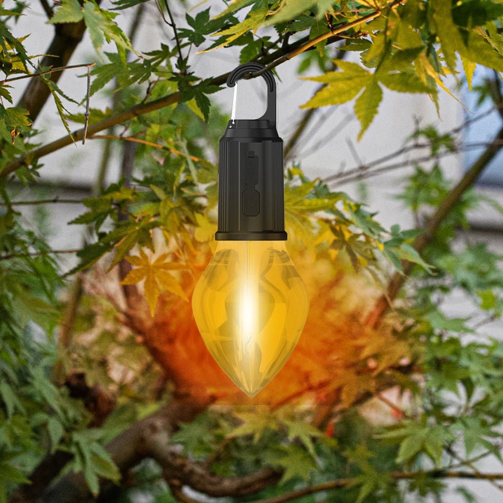 Rechargeable LED Camping Lamp with Hook – Waterproof Tent Light with 3 Modes for BBQs and Outdoor Ambiance