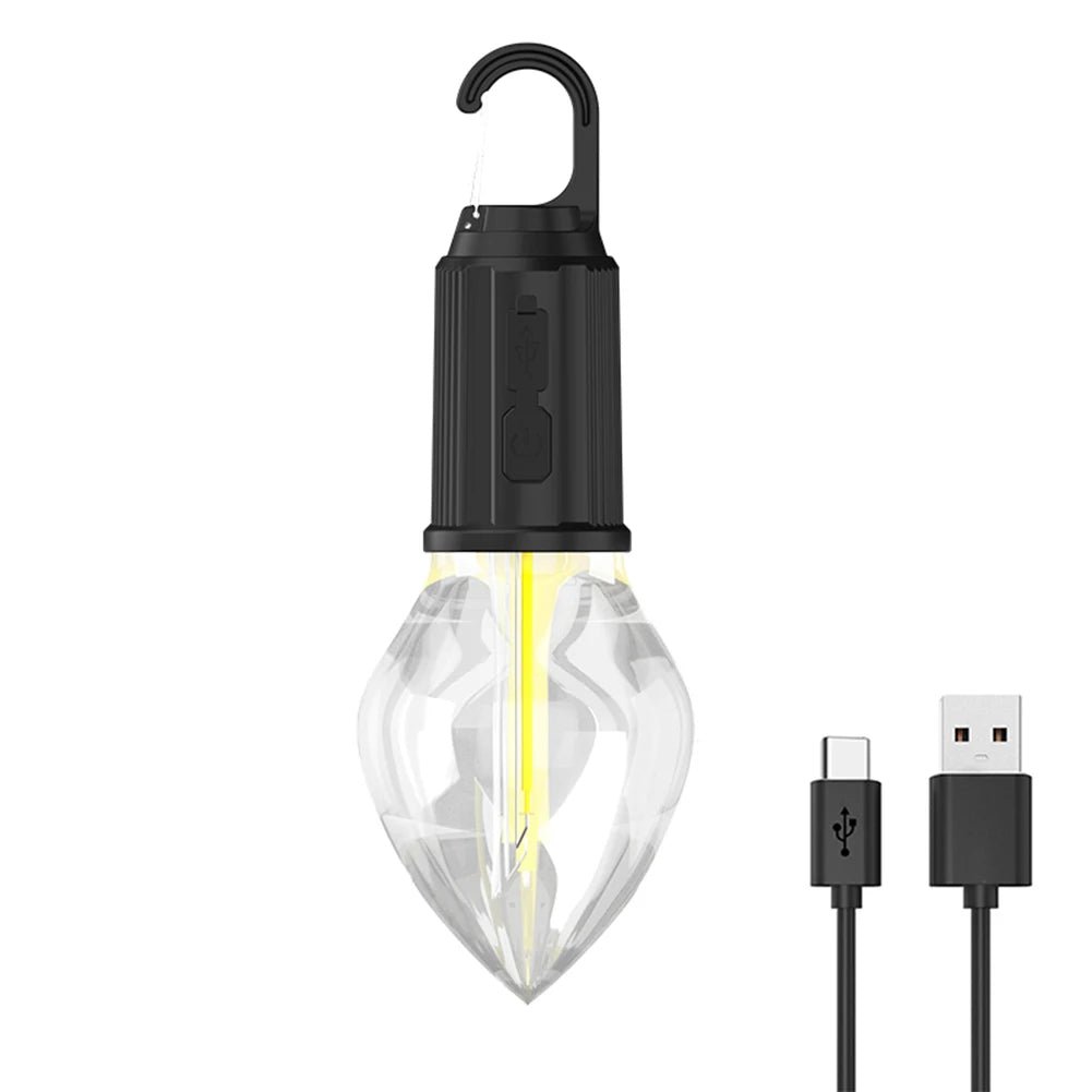 Rechargeable LED Camping Lamp with Hook – Waterproof Tent Light with 3 Modes for BBQs and Outdoor Ambiance