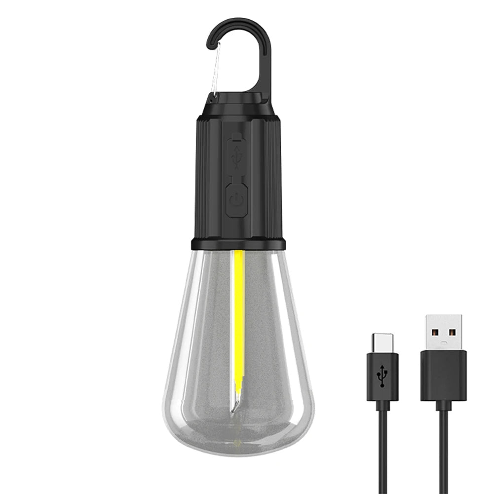Rechargeable LED Camping Lamp with Hook – Waterproof Tent Light with 3 Modes for BBQs and Outdoor Ambiance