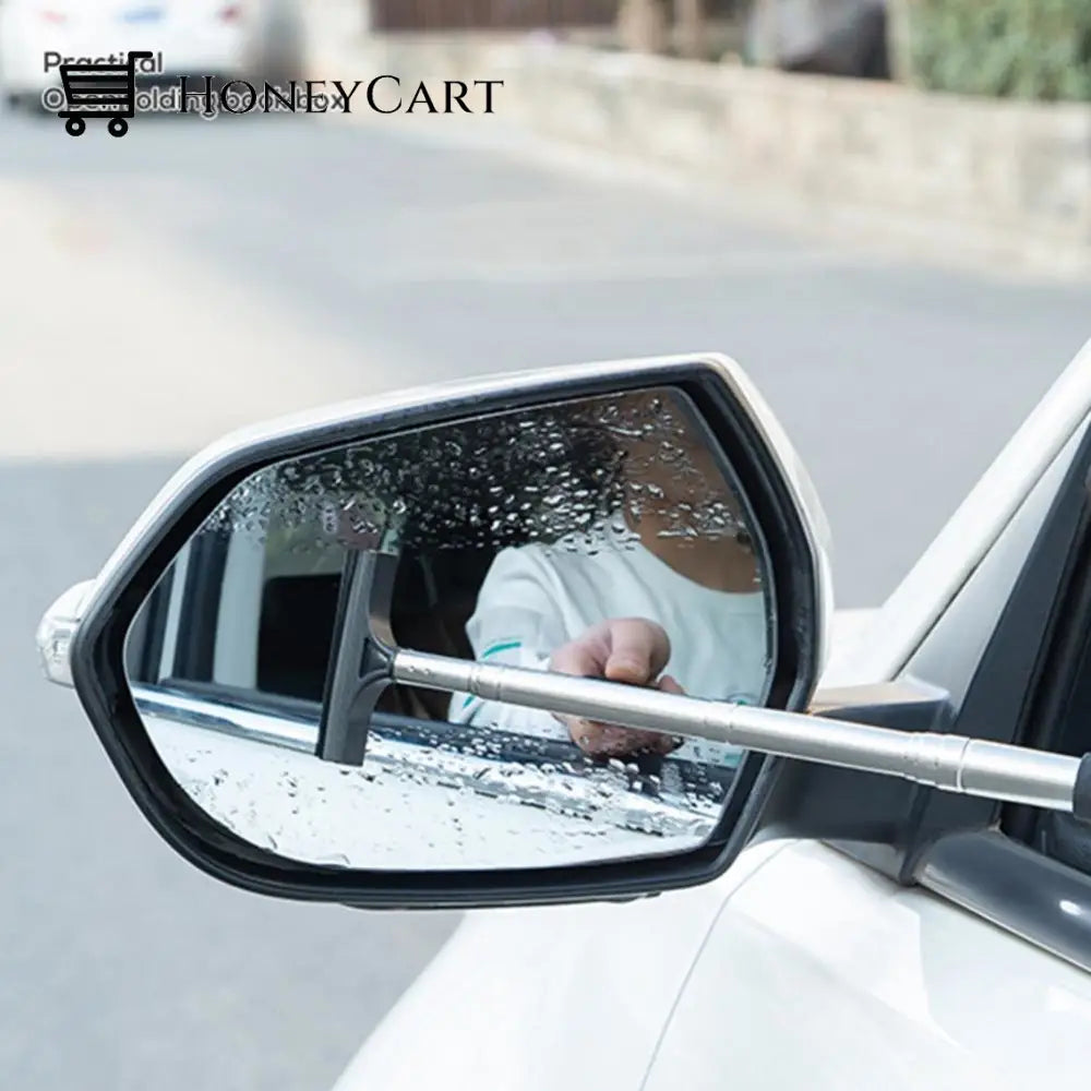 Retractable Rear-View Mirror Wiper