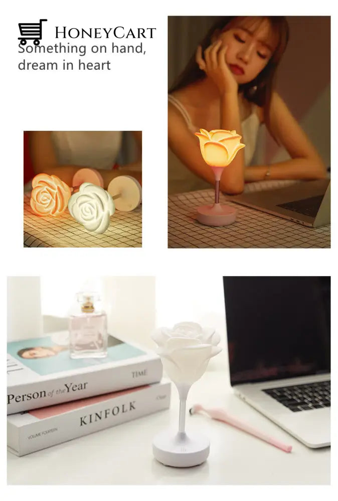 Rose Flower Romantic Touch Night Light Lamps