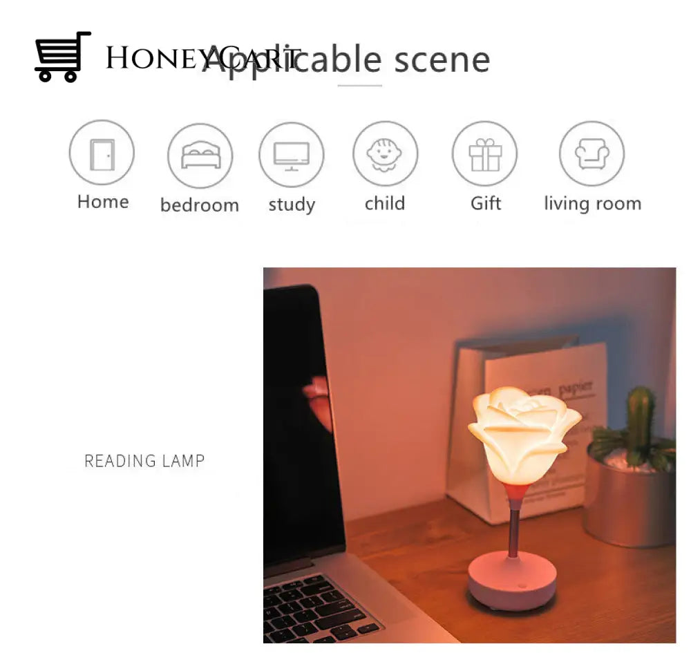 Rose Flower Romantic Touch Night Light Lamps