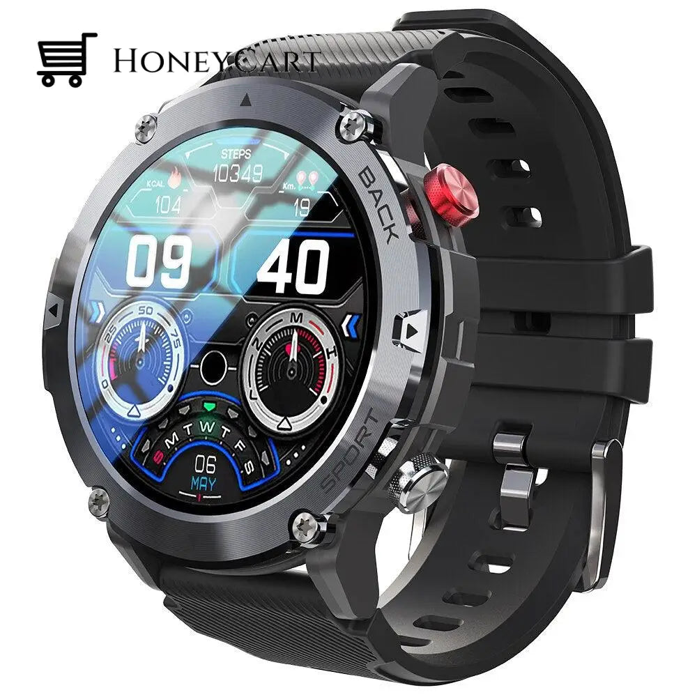 Rugged Military Smartwatch Black Gvaxis Watch