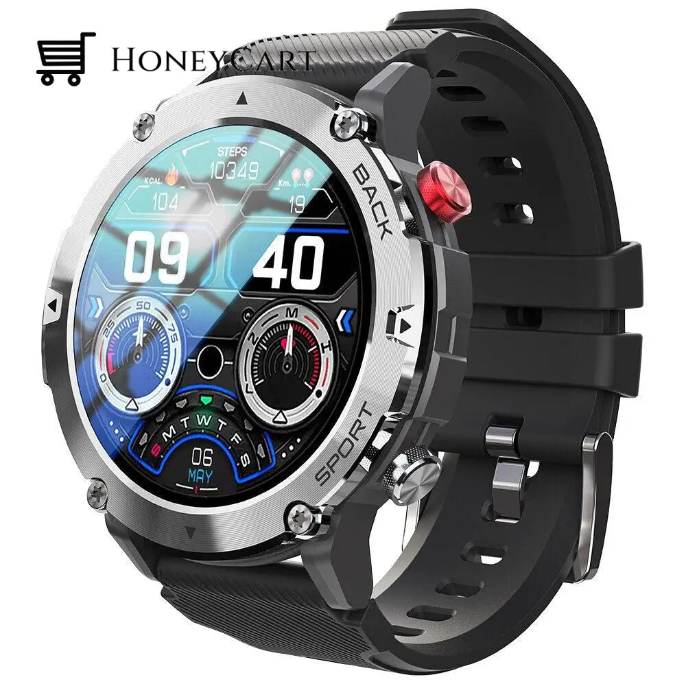 Rugged Military Smartwatch Silver Gvaxis Watch