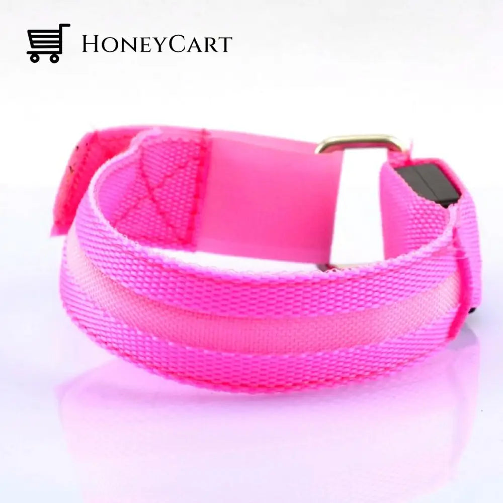 Safety Night Running Wrist Band Led Light Pink Lighting
