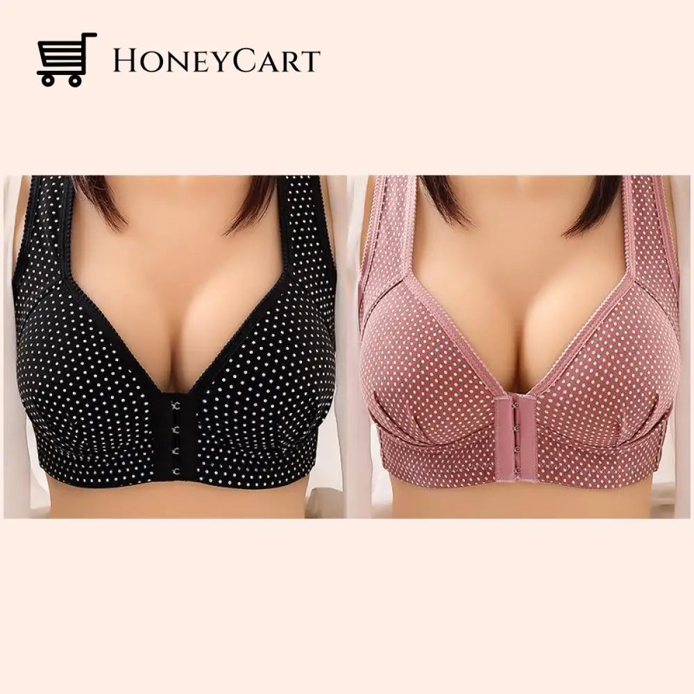 Seamless Sexy Fashion Push Up Bras 2 Pairs (Black+Pink) / M