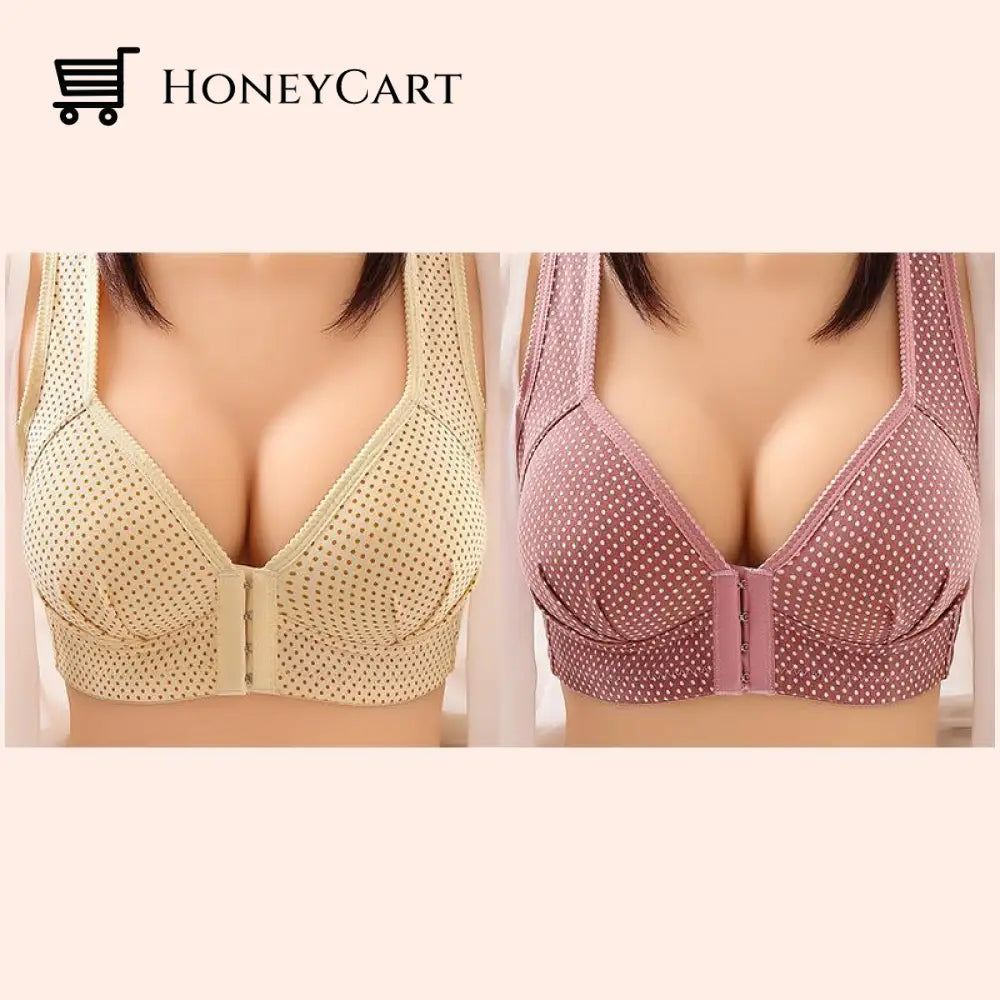 Seamless Sexy Fashion Push Up Bras 2 Pairs (Pink+Skin) / M