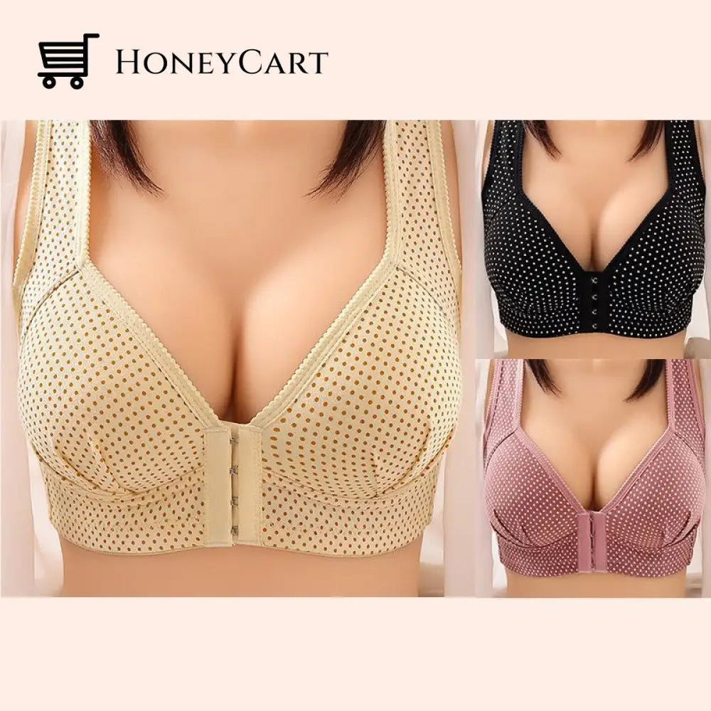 Seamless Sexy Fashion Push Up Bras 3 Pairs (Black+Skin+Pink) / M