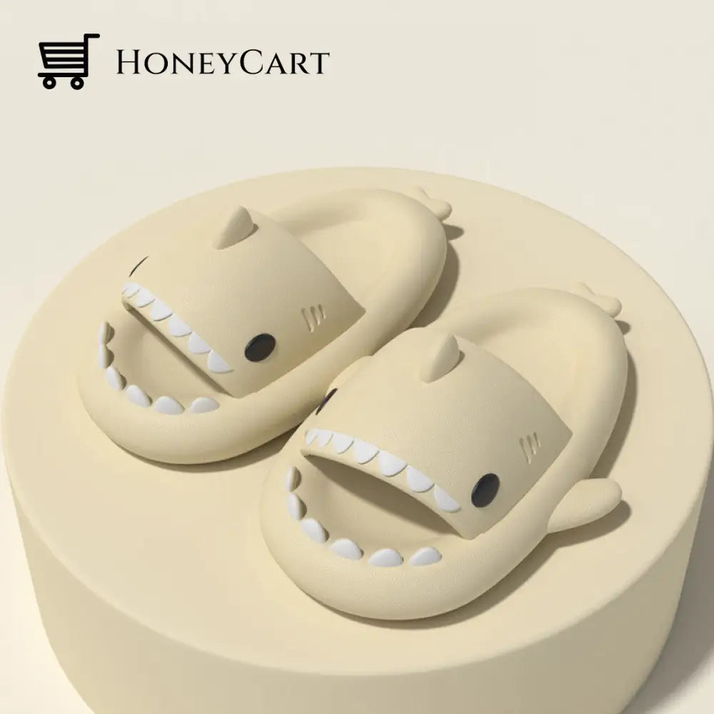 Shark Slide Sandals Beige / 36-37