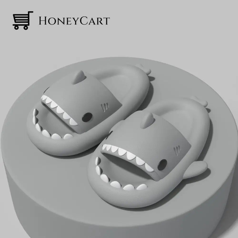Shark Slide Sandals Gray / 36-37