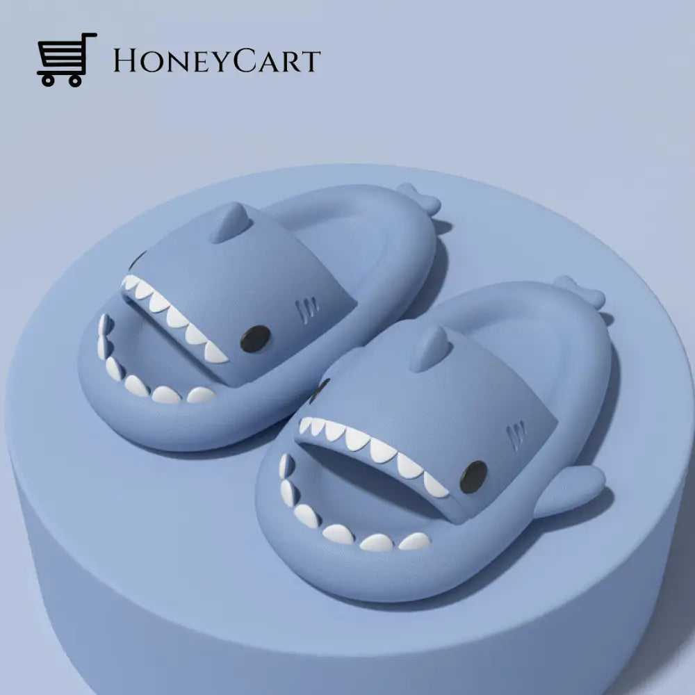 Shark Slide Sandals Gray Blue / 36-37