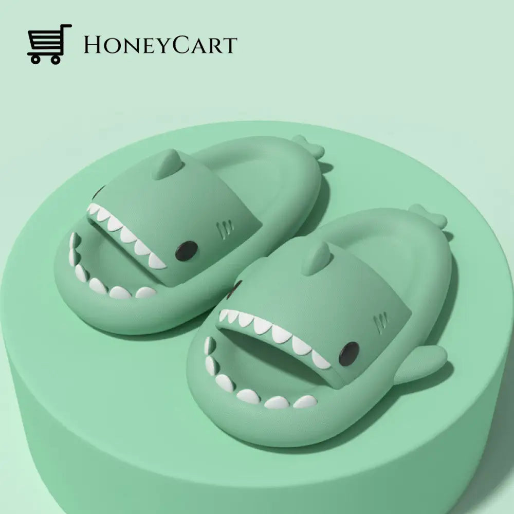Shark Slide Sandals Green / 36-37