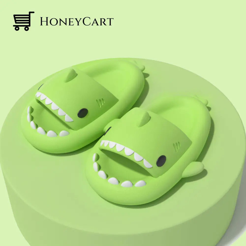 Shark Slide Sandals Light Green / 36-37