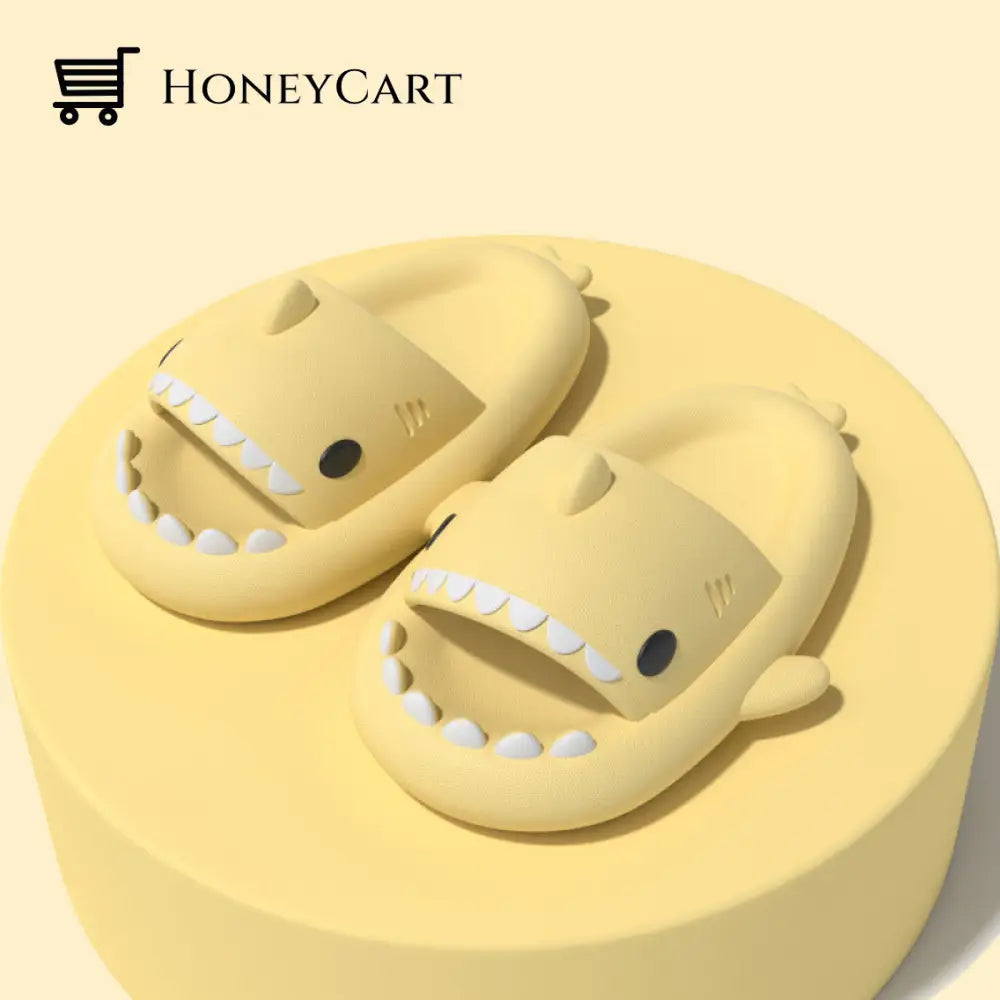 Shark Slide Sandals Light Yellow / 36-37