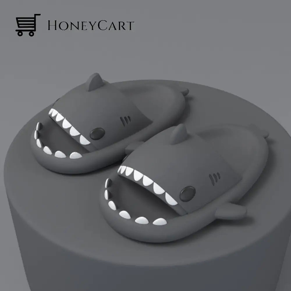 Shark Slippers - Flip Flops Anti-Skid Couple Fashion Shoes A-Black / 36-37