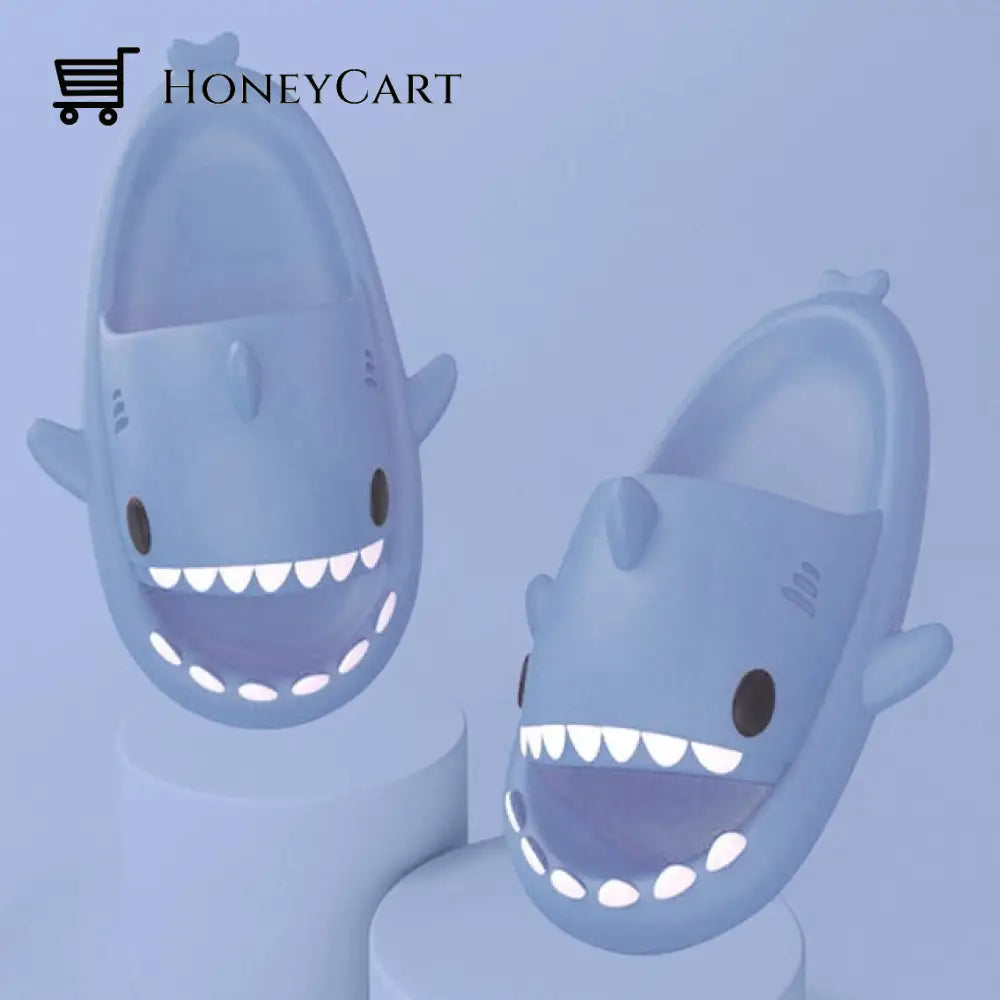 Shark Slippers - Flip Flops Anti-Skid Couple Fashion Shoes A-Blue / 36-37