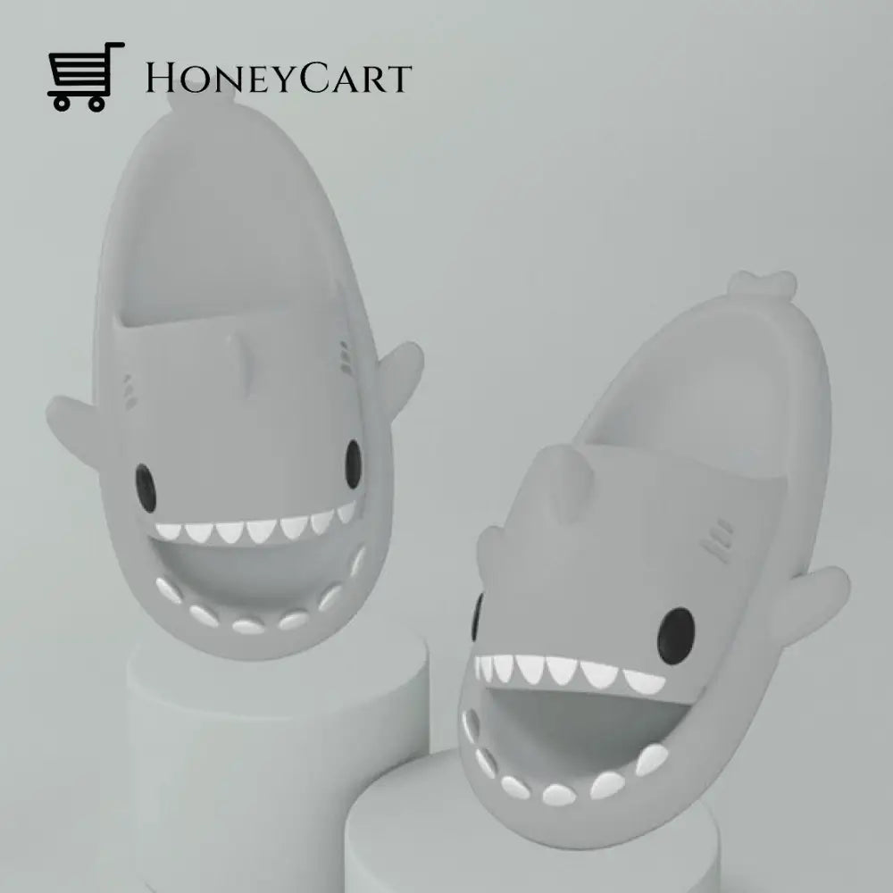 Shark Slippers - Flip Flops Anti-Skid Couple Fashion Shoes A-Gray / 36-37