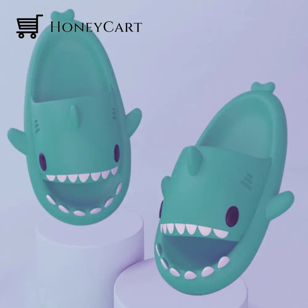 Shark Slippers - Flip Flops Anti-Skid Couple Fashion Shoes A-Green / 36-37