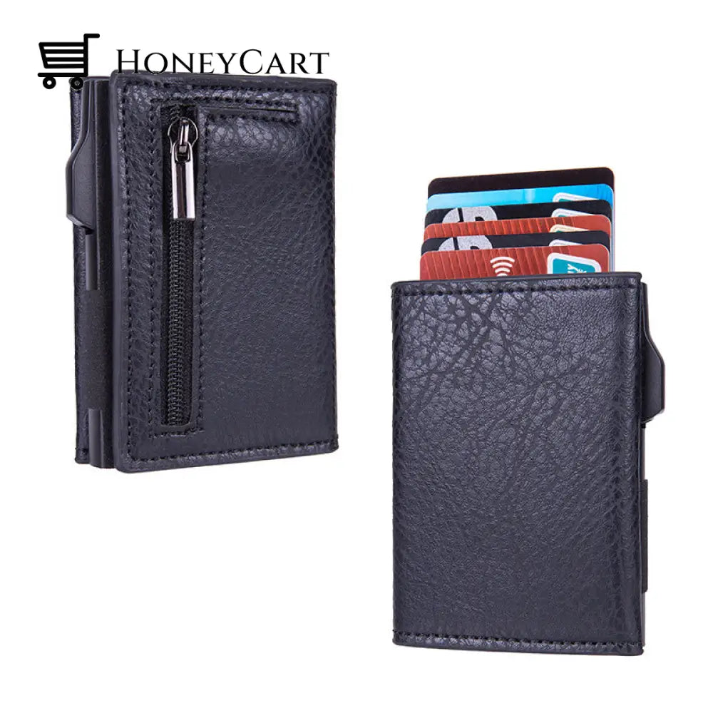 Side Push Auto Pop-Up Card Holder Black
