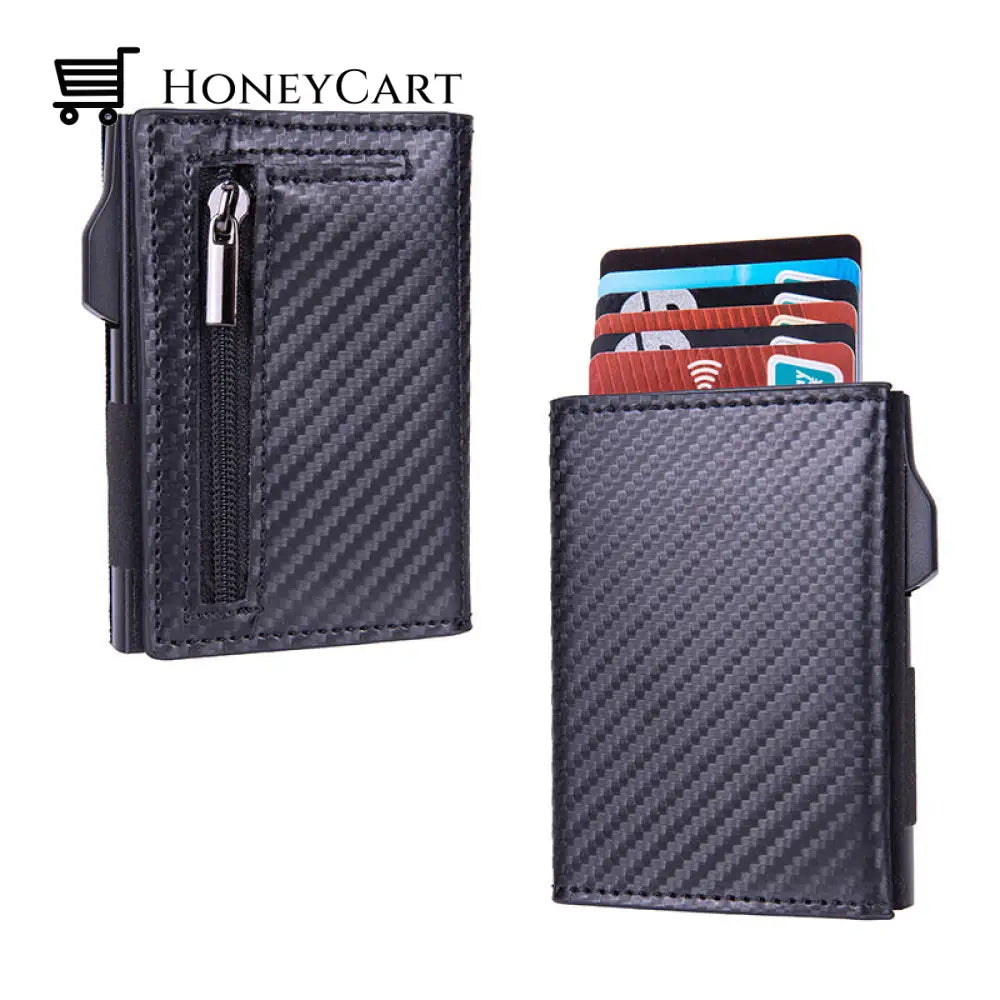 Side Push Auto Pop-Up Card Holder Textured Black