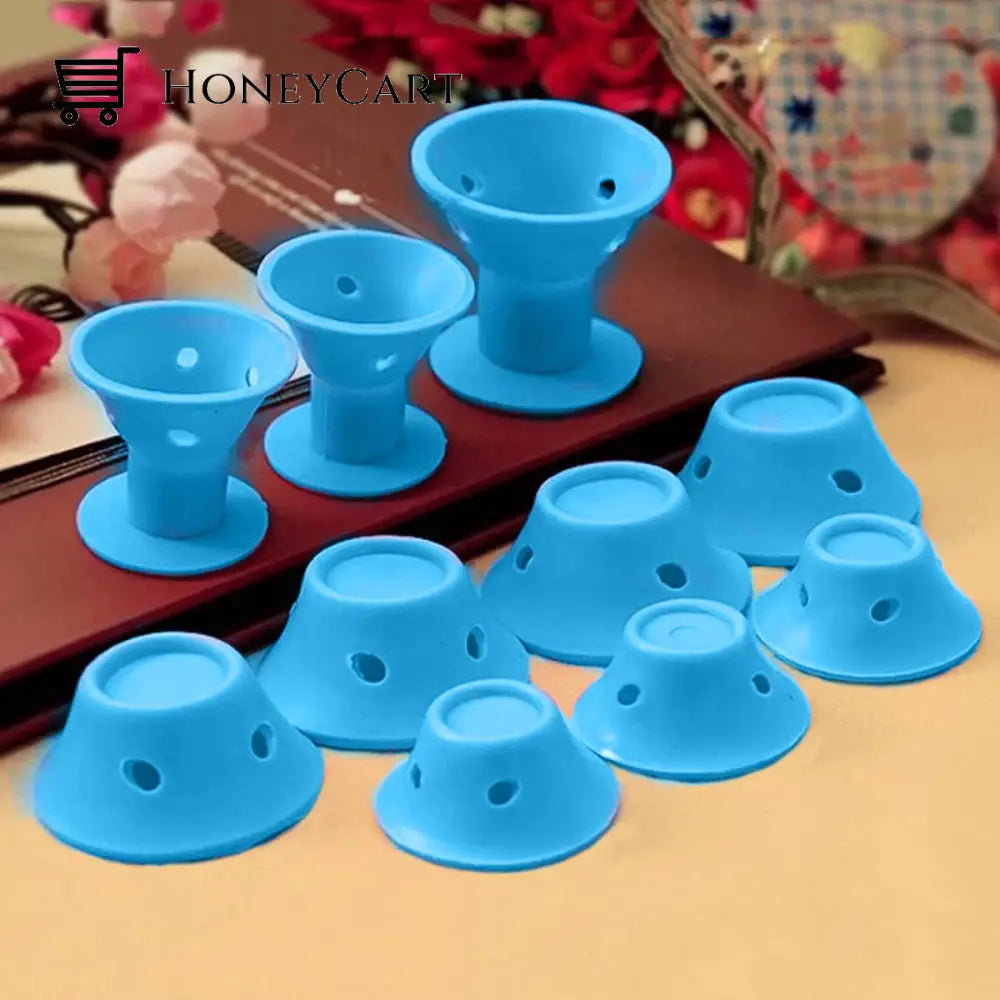 Silicone Hair Curler 15L And 15S Blue Plastic