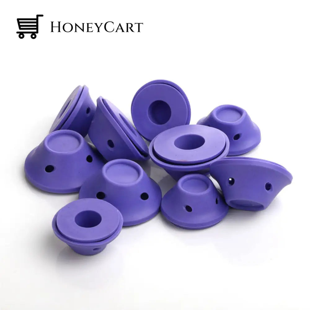 Silicone Hair Curler 15L And 15S Purple Plastic