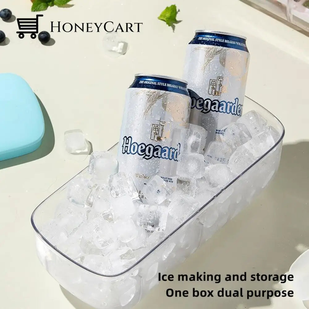 Silicone Ice Mold And Storage Box 2 In 1 Cube Tray Making Mould Box