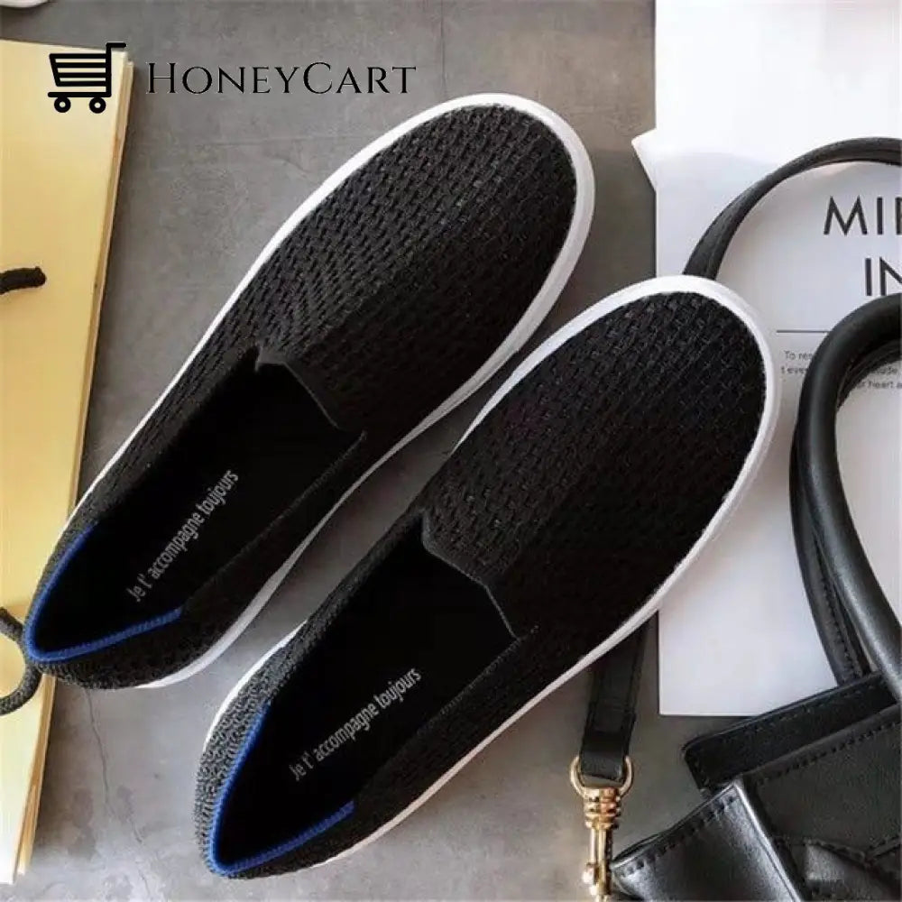Slip-On Canvas Shoes For Women With Bunions Black / 4