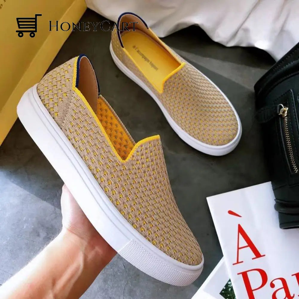 Slip-On Canvas Shoes For Women With Bunions Yellow / 4