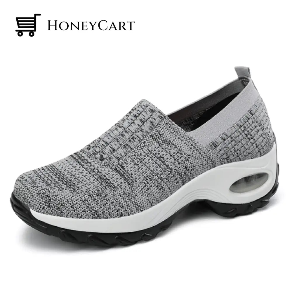 Slip On Comfortable Orthopedic Plantar Fasciitis Women Shoes Breathable Mesh 5(36) / Gray Ltt-Shoes