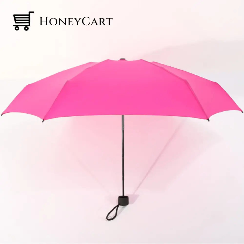 Small Fashion Mini Folding Umbrella Rain Rose Red Parasols & Umbrellas