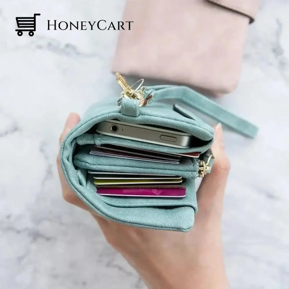 Small Trifold Leather Wallet For Women