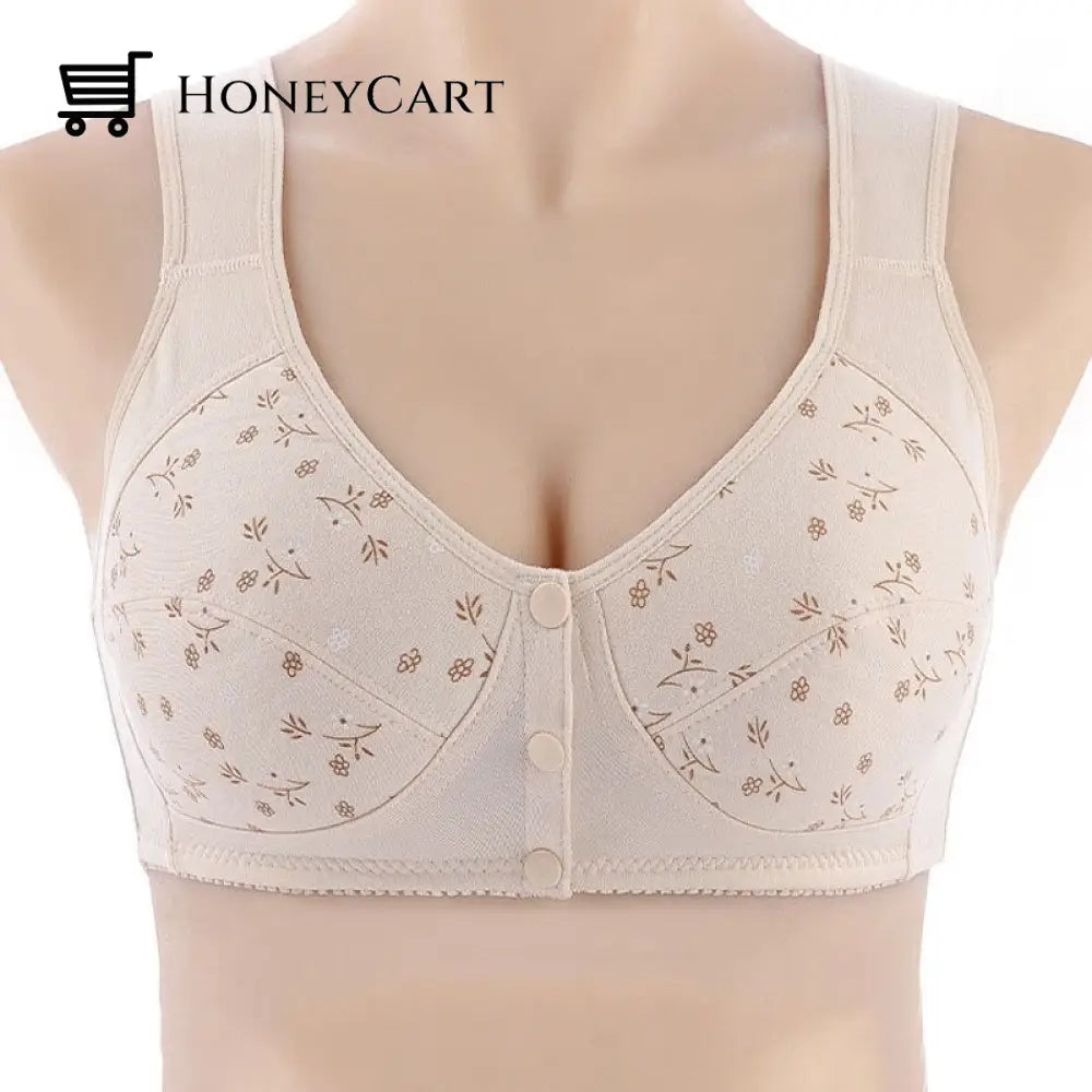 Soft Cotton Front Button Brallete For Casual Wear Beige Vignette / 34B/C 31201