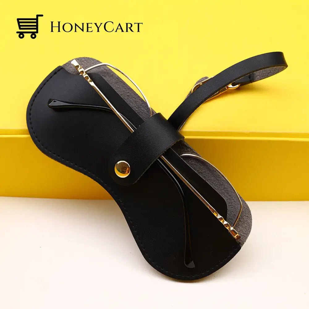 Soft Leather Sunglasses Bag Black