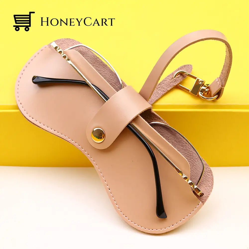 Soft Leather Sunglasses Bag Pink