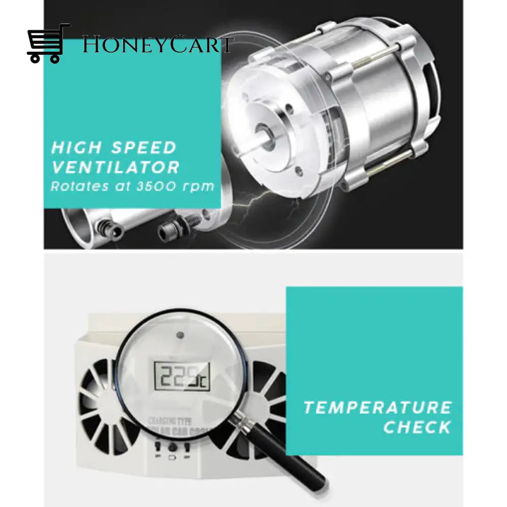 Solar Car Cooling Fan Powered Window Cooler For Interior Ventilation