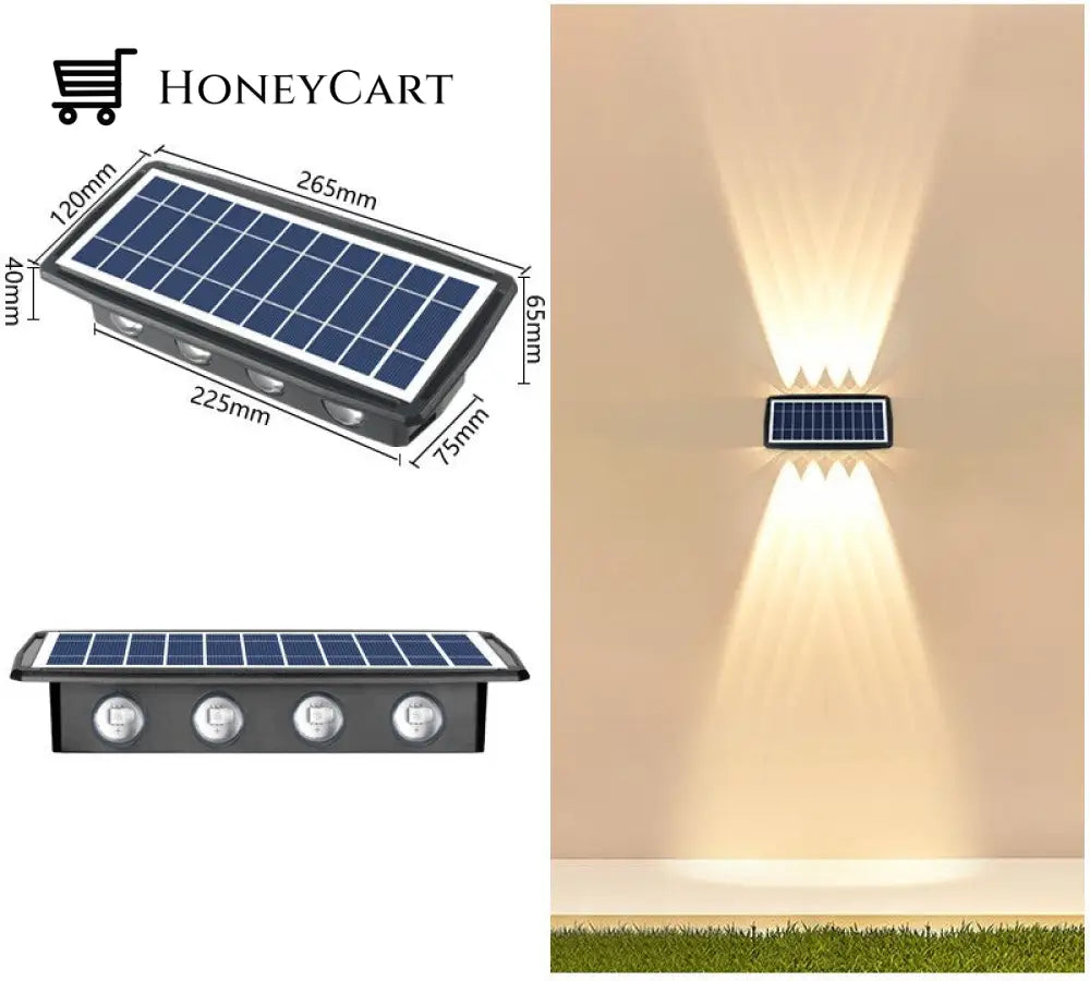 Solar Outdoor Wall Light 4 Led / Warm