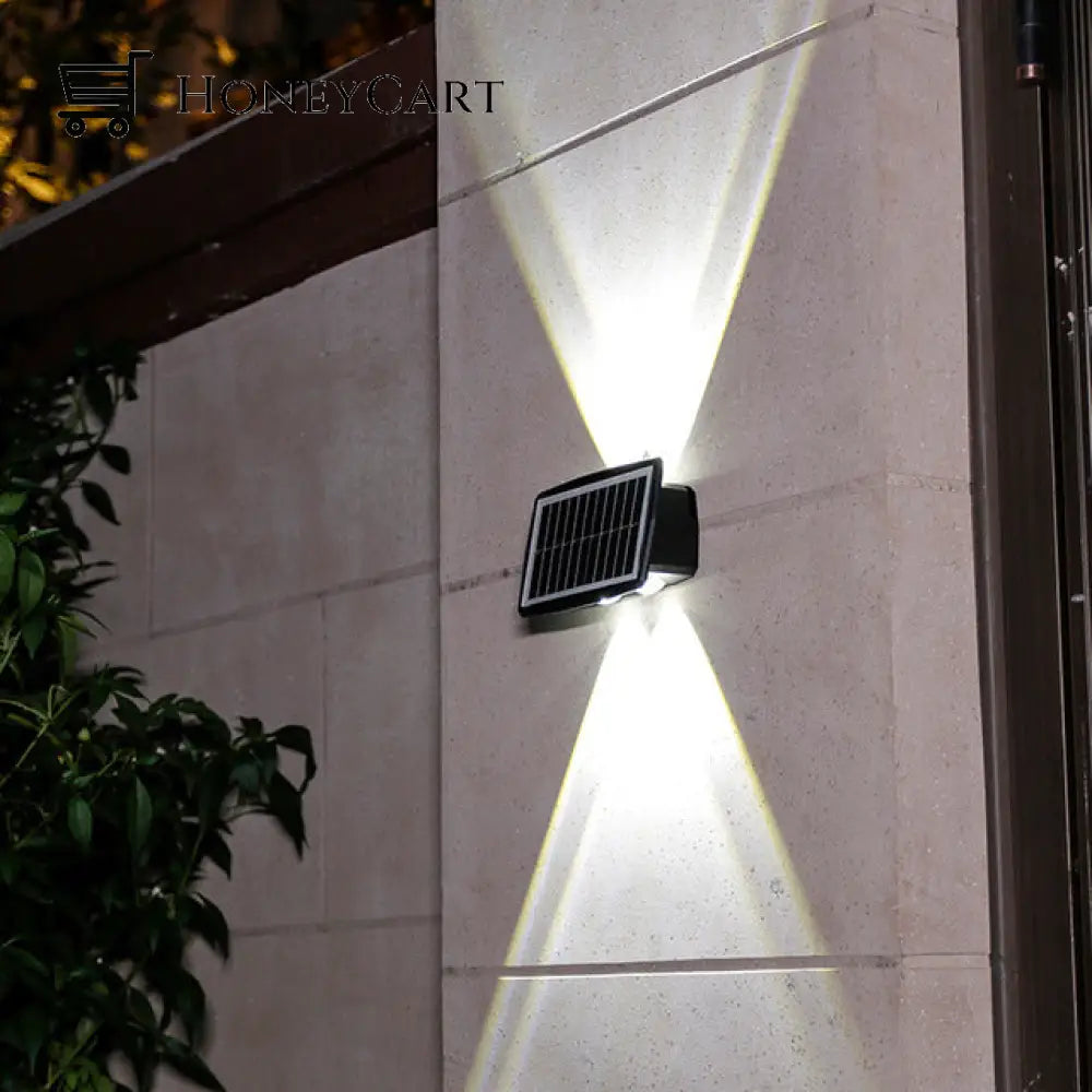 Solar Outdoor Wall Light 4 Led / White