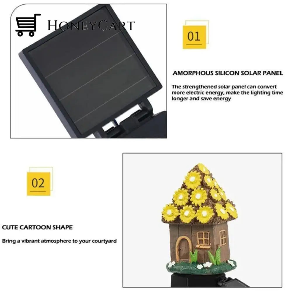 Solar Resin House Floor Lamp