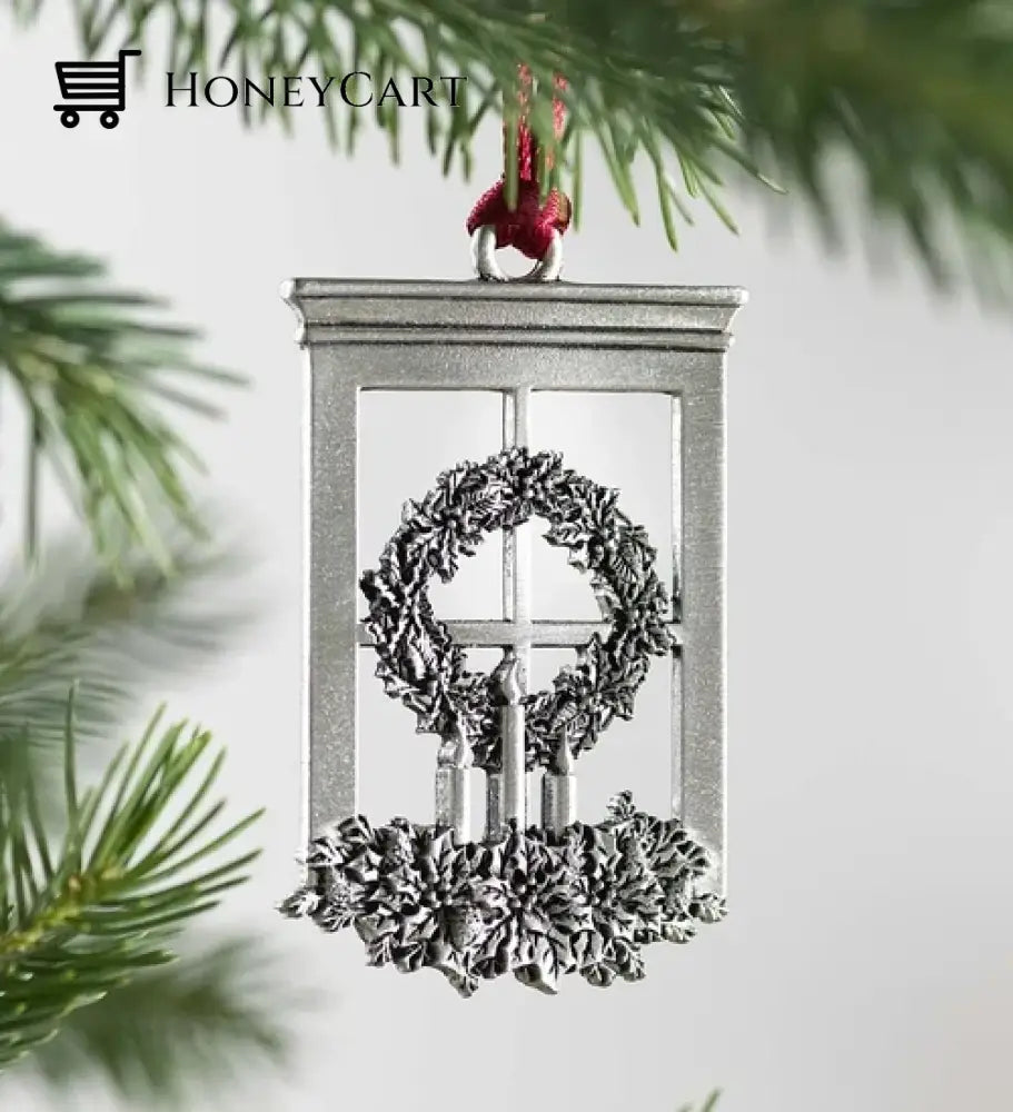Solid Pewter Christmas Tree Ornament Window Tool