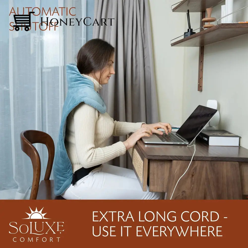 Soluxe Electric Weighted Neck And Back Heating Pad Wellness