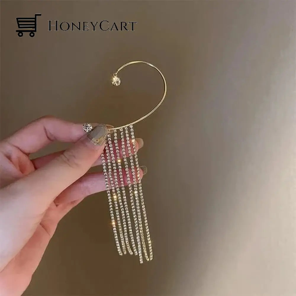 Sparkling Diamond Hanging Earings Silver / Right Tool