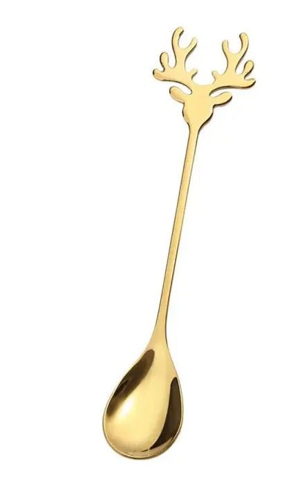 Reindeer Antlers Stainless Steel Coffee Spoon or Fork - Perfect Gift