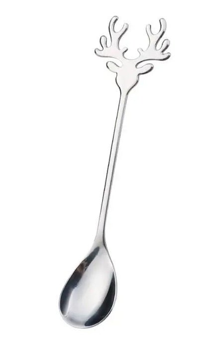 Reindeer Antlers Stainless Steel Coffee Spoon or Fork - Perfect Gift