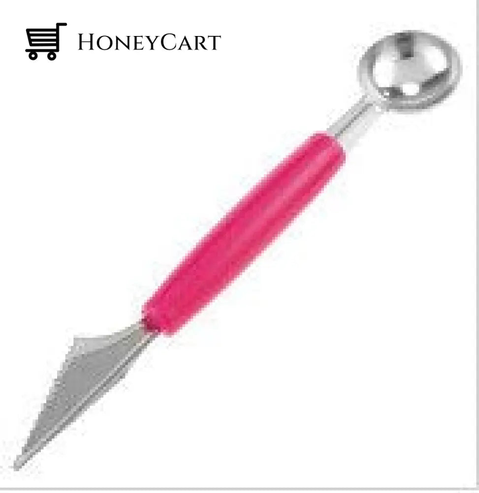 Stainless Steel Dual-Purpose Fruit Digging Rose Red