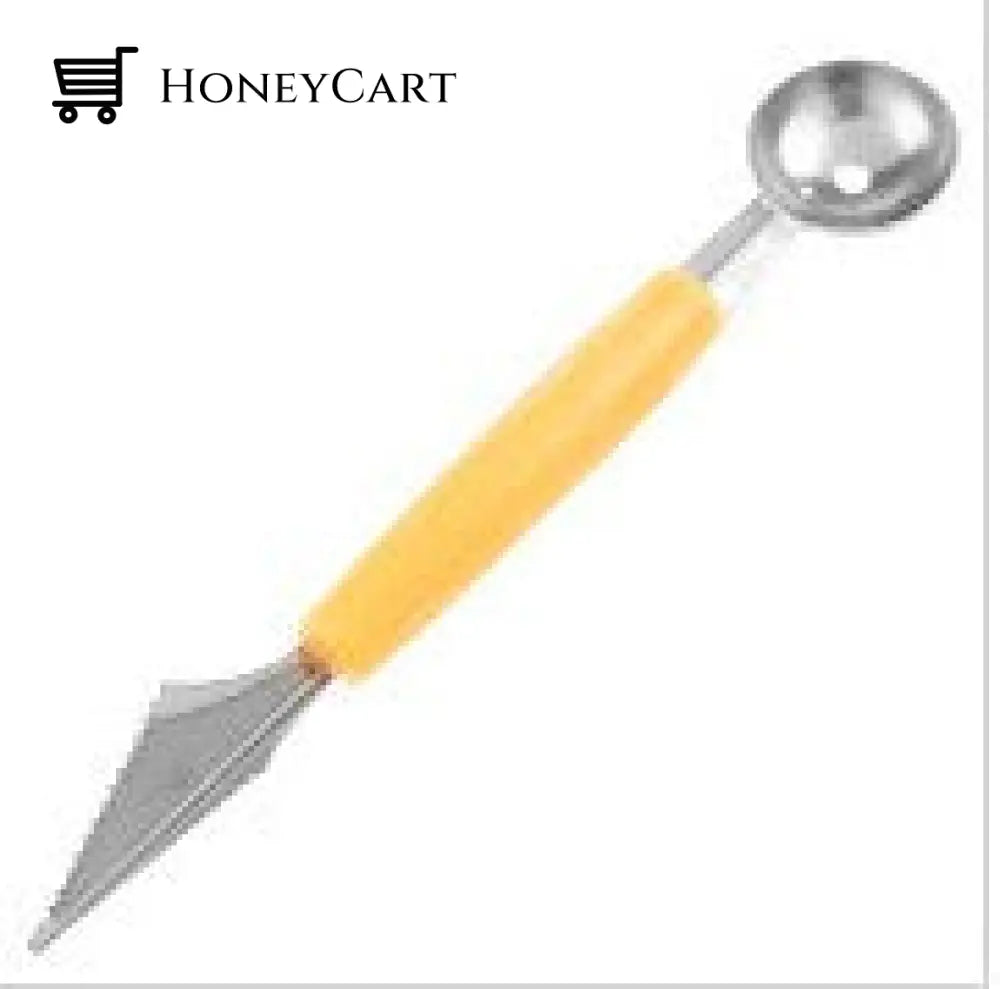 Stainless Steel Dual-Purpose Fruit Digging Yellow